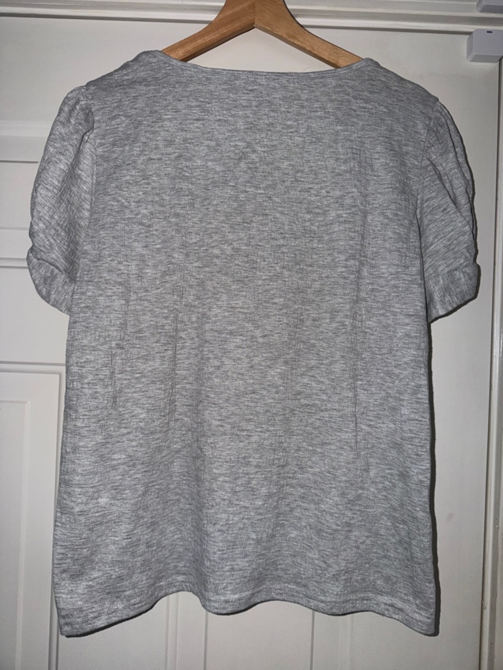 Jane and Delancey Light Gray Short-Sleeve Scoop Neck Top - Picture 3 of 5